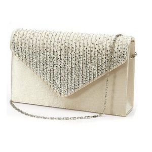 satin diamanté ladies clutch purse